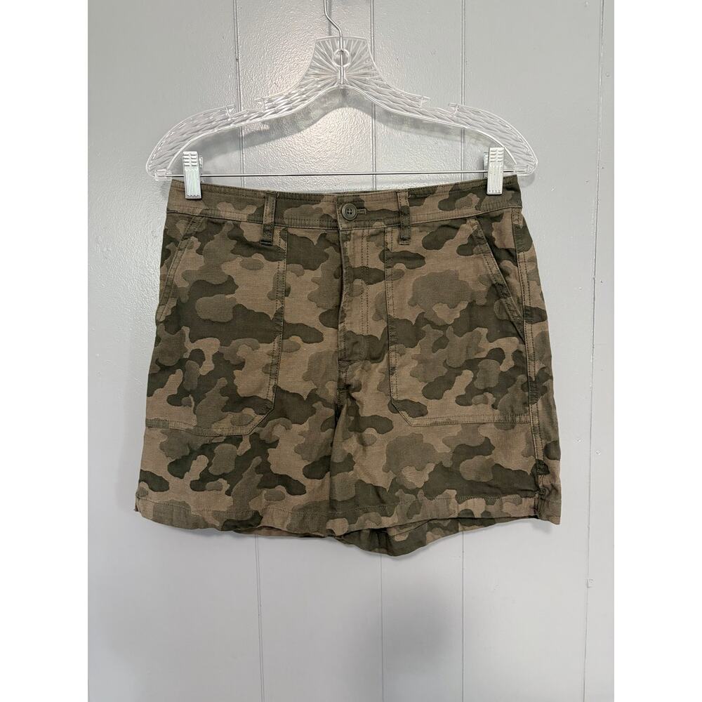 J. Crew Olive Green Camouflage Print Cotton Blend Gorpcore Cargo Shorts 4